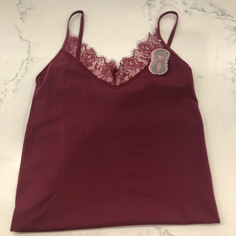 NWT Burgundy Lace Cami! One size